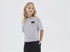 Name It bright white striped short bow t-shirt